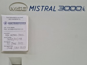 Thumbnail image of MSE Mistral 3000i Benchtop Centrifuge w/ Windshield Rotor Lab