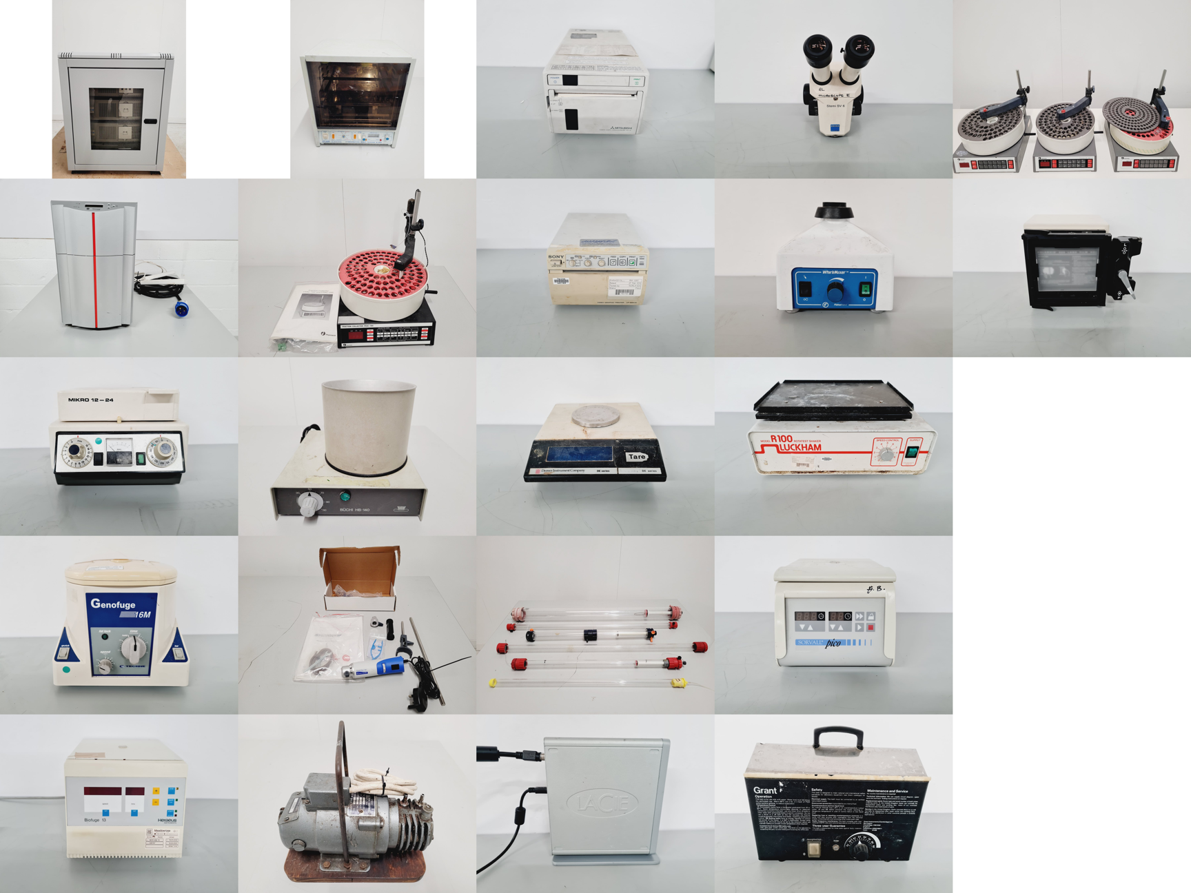 Image of Lot of Lab Equipment, Centrifuge, Shaker, Power Supply, Water Bath etc