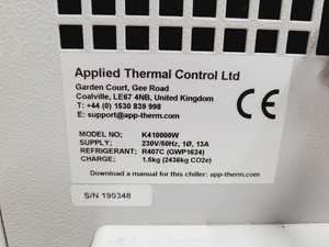 Thumbnail image of Applied Thermal Control K4 K410000W Industrial Recirculating Chiller Lab Faulty