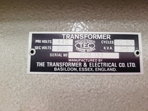 Thumbnail image of 2 TEC Transformers 1 x 3.5 kva 3 phase 440v to 200v, 1 x 1.84 kva 240v to 115v