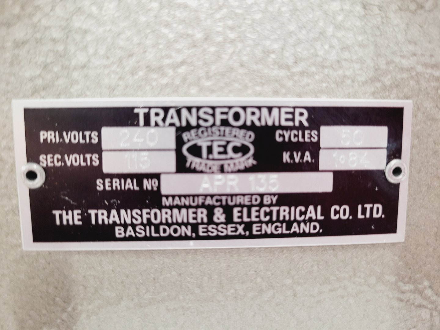 Image of 2 TEC Transformers 1 x 3.5 kva 3 phase 440v to 200v, 1 x 1.84 kva 240v to 115v