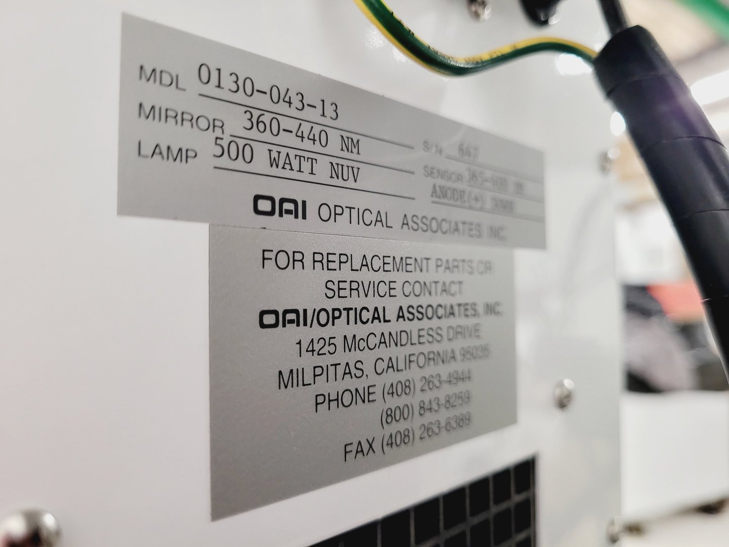 Image of Optical Associates OAI Model J500/VIS Mask Aligner Lab