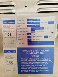 Thumbnail image of Astell AMB230 31 Litre Benchtop Autoclave Lab