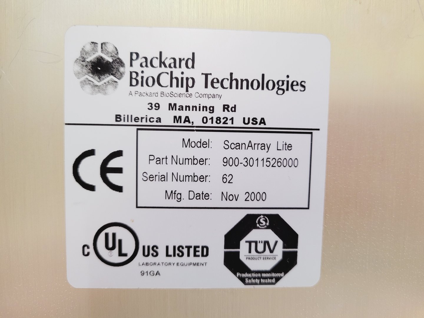 Scanarray Express Packard Biochip Technologies ScanArray Lite Micro Array Lab
