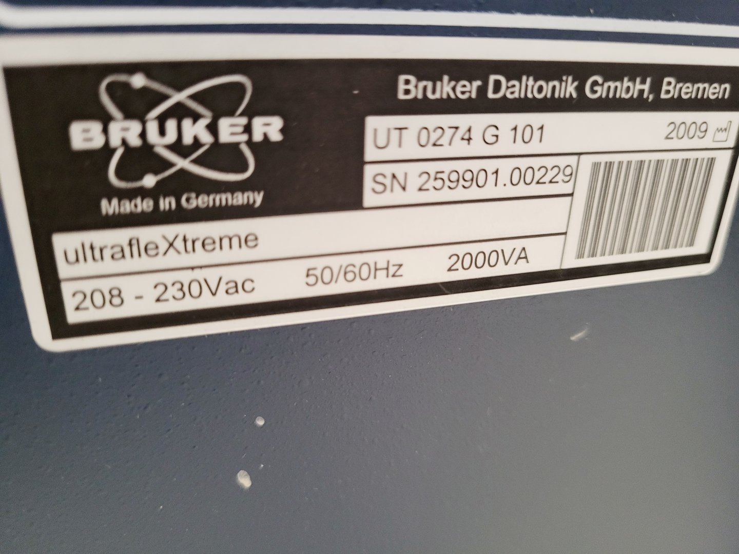 Image of Bruker Ultraflextreme MALDI-TOF/TOF Mass Spectrometer Lab Spares/Repairs