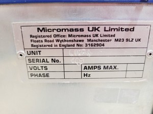 Thumbnail image of Waters Micromass Quattro Micro GC-MS System Software and 2 x Edwards Pumps Lab