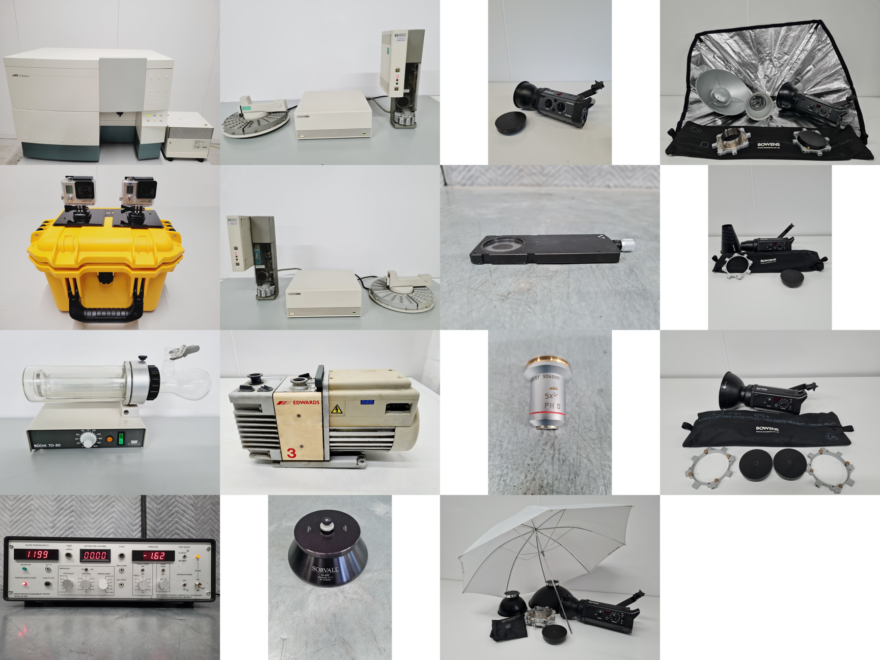 Image of Mixed Job Lot of Laboratory Equipment - Bowens, GoPro, Leica, Edwards, Leica