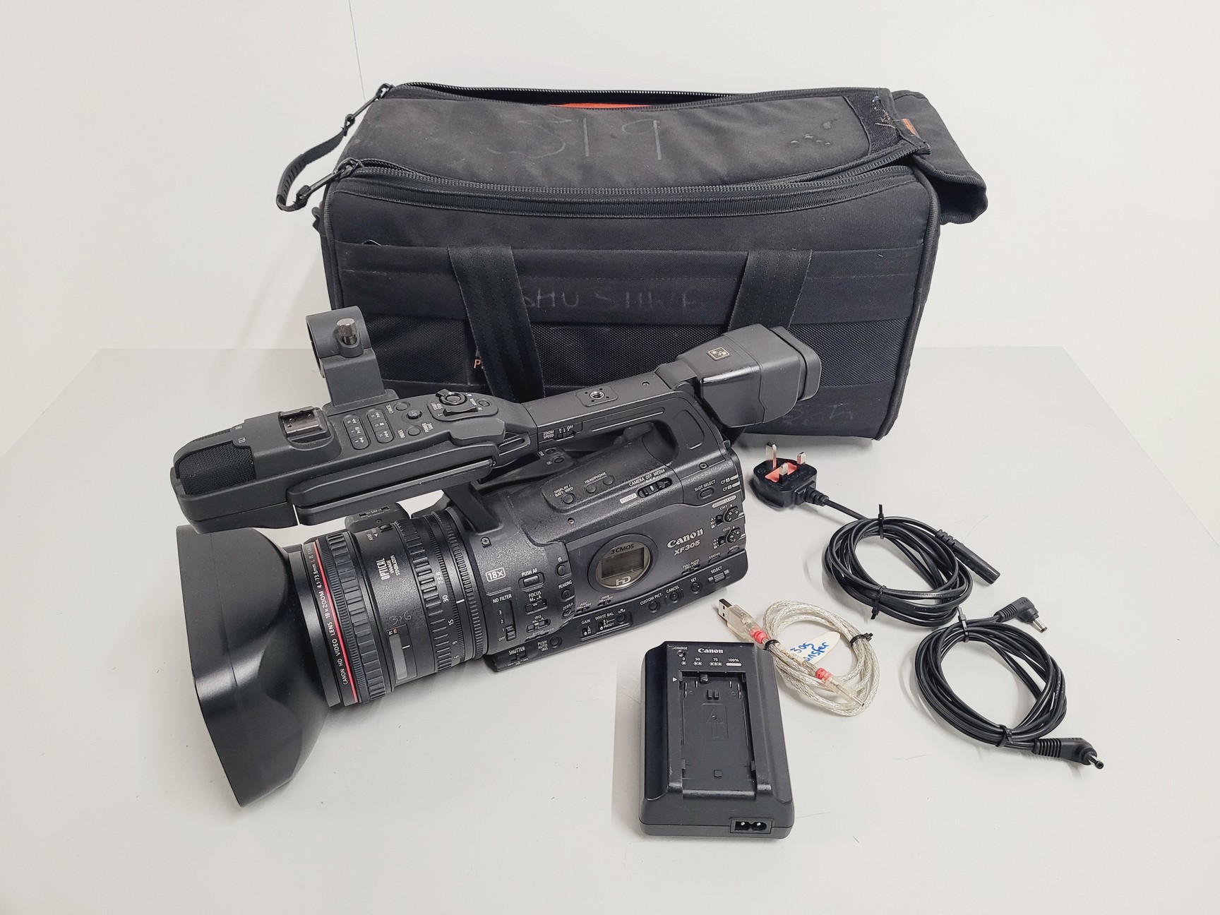 Image of Canon XF305 HD Video Camera with Charger - Power Adapter