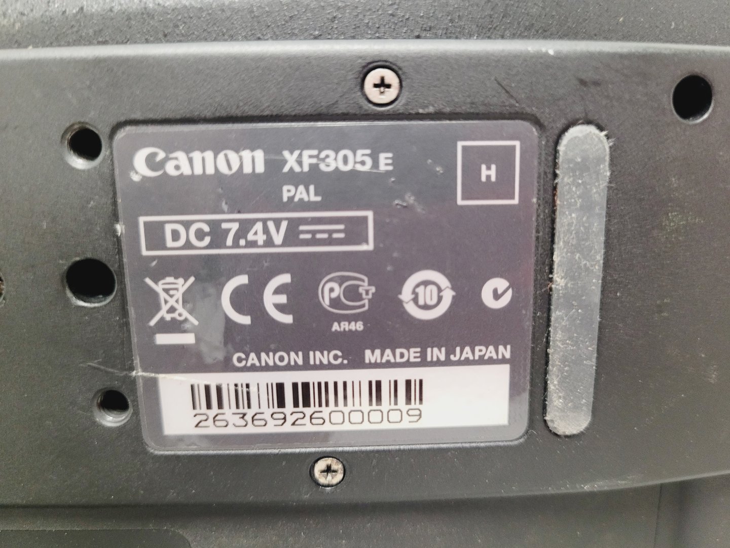 Image of Canon Model XF305 HD Video Camera Camcorder with Charger - Power Adapter