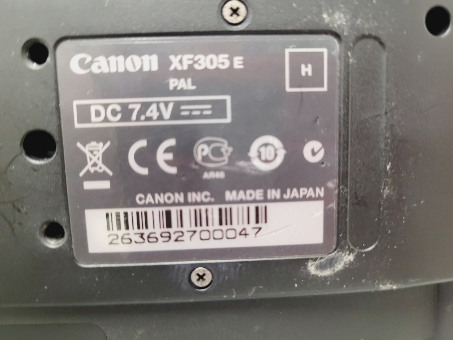 Image of Canon XF305 PAL HD Video Camera Camcorder with Charger - Power Adapter