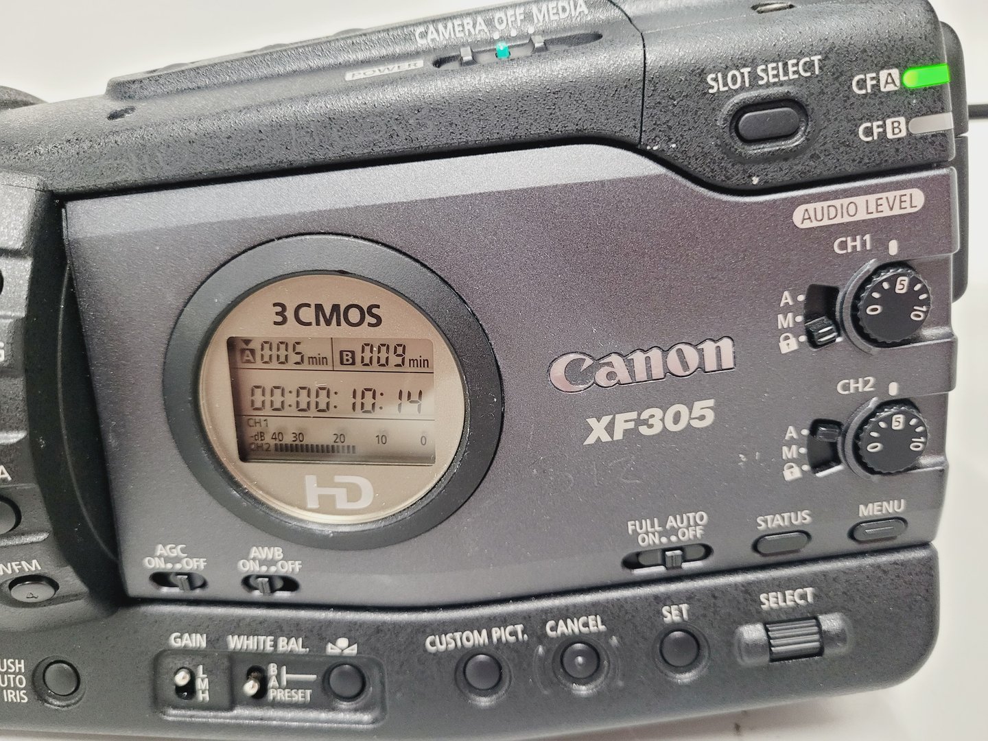 Image of Canon XF305 HD PAL Video Camcorder with Charger and Power Adapter