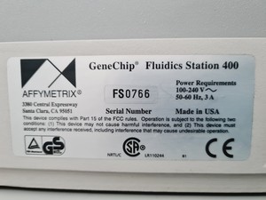 Thumbnail image of Affymetrix GeneChip Scanner 3000 System with Affymetrix Fluidics Station 400 Lab