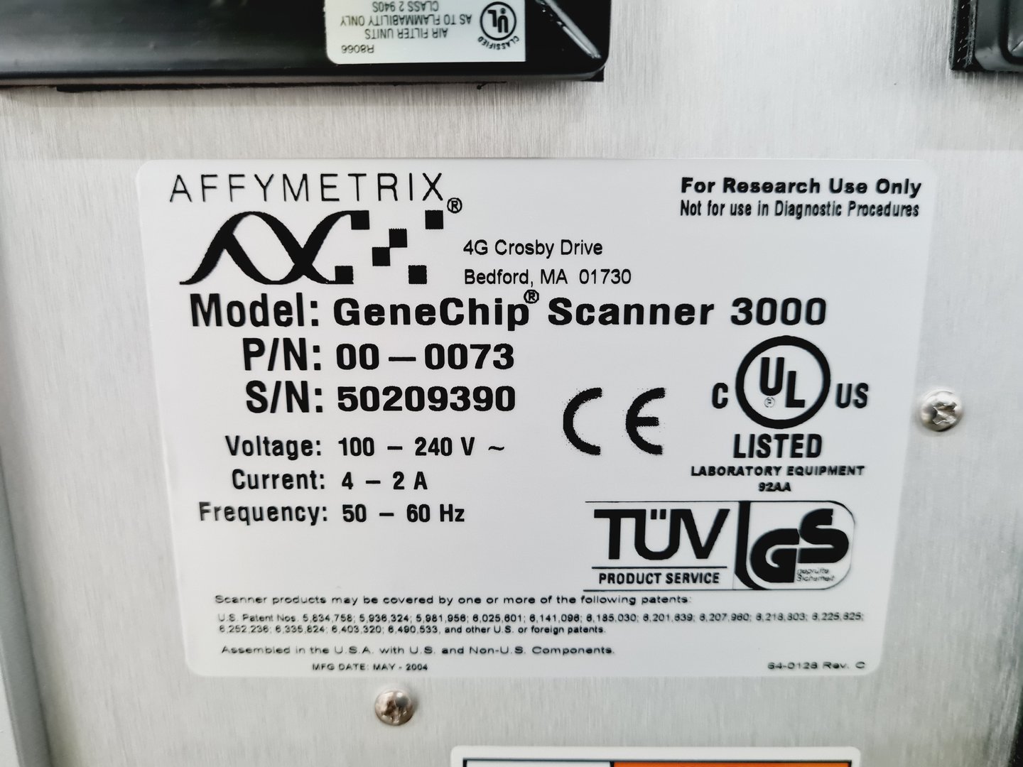 Image of Affymetrix GeneChip Scanner 3000 System with Affymetrix Fluidics Station 450 Lab