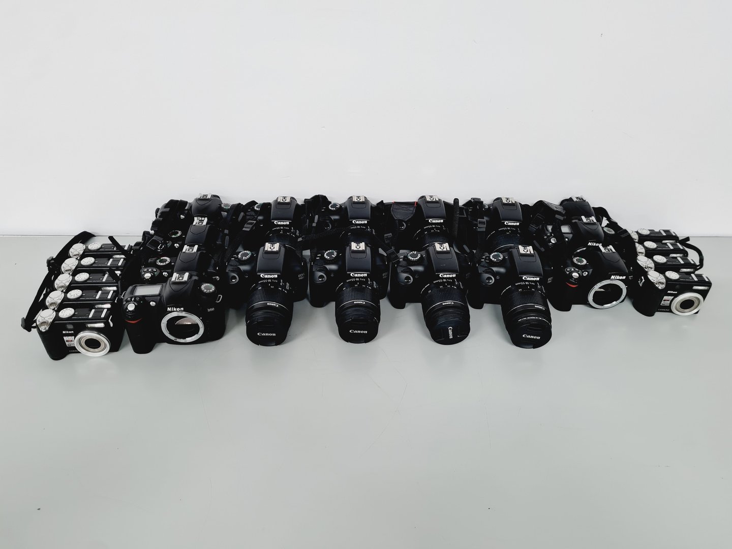 Image of Job Lot of Nikon and Canon Cameras & Parts - P5000 - EOS 1100D - D-50 - D-60