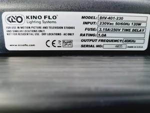 Thumbnail image of 3 x Kino Flo Diva Lite 401 Lighting Systems