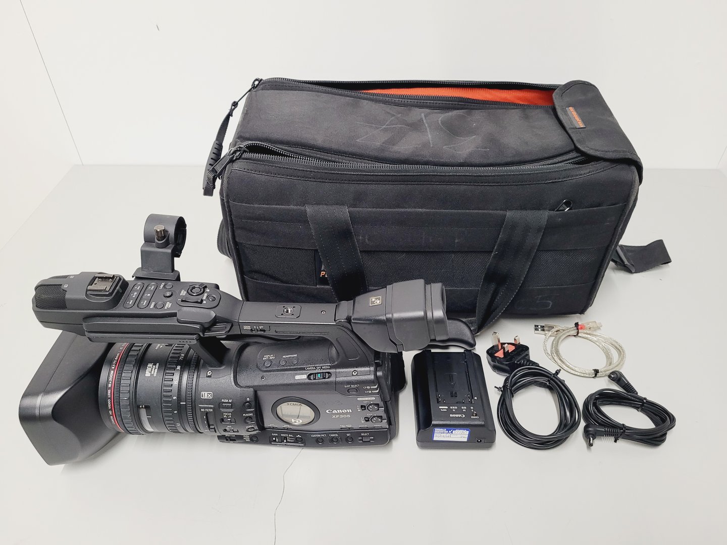 Image of Canon XF305 HD PAL Video/Camera Camcorder with Power Adapter Charger