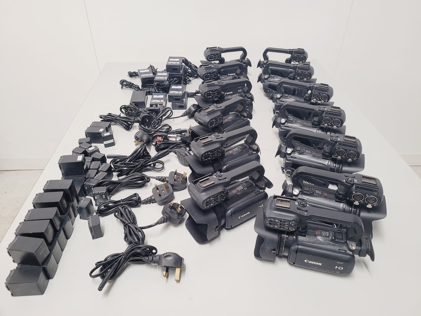 Image of Lot of 13 Canon XA10 Compact Full HD Camcorders + Batteries Chargers & Bags