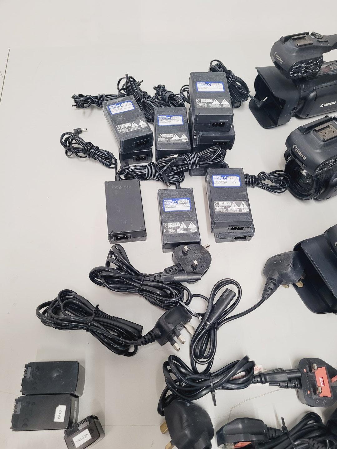 Image of Lot of 13 Canon XA10 Compact Full HD Camcorders + Batteries Chargers & Bags