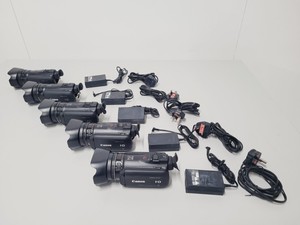 Thumbnail image of  Lot of 5 Canon Legria HF G25 HD Camcorders + Power Adapter Chargers, Carry Bag