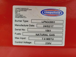 Thumbnail image of Limpsfield LPN3/2051 Natural Gas Burner 2051 KW/hr (7.0MBtu/hr)