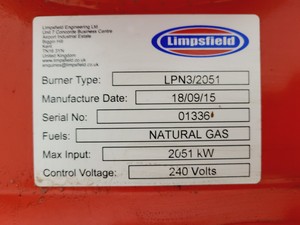 Thumbnail image of Limpsfield LPN3/2051 Gas Burner 2051 KW/hr (7.0MBtu/hr)