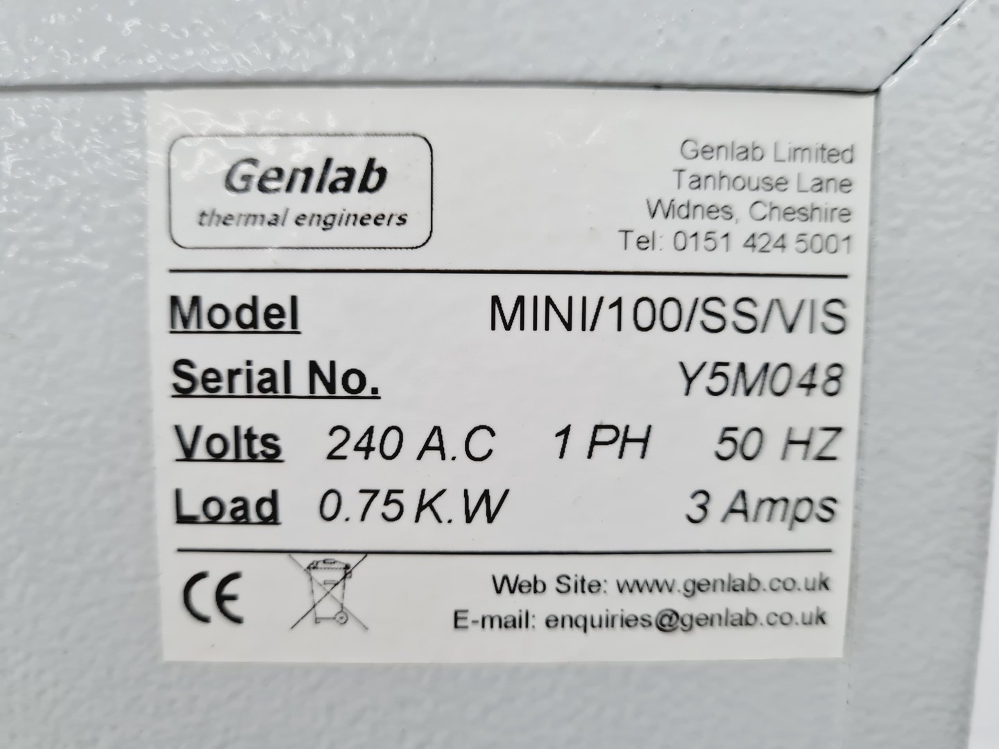 Image of Genlab Mini/100/SS/VIS Incubator Lab