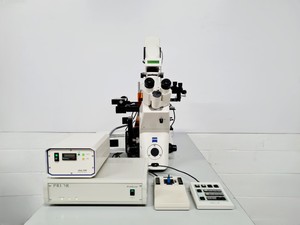 Thumbnail image of Zeiss AxioVert 200M Microscope, Prior CS152V2, CS100; H29XYE, EBQ 100 Lab