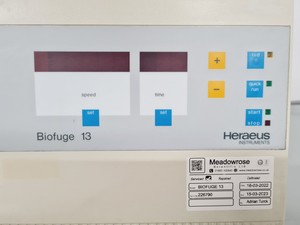 Thumbnail image of Heraeus Biofuge 13 Centrifuge Lab 