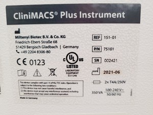 Thumbnail image of Miltenyi Biotec CliniMACS Plus Cell Sorter Separator Lab