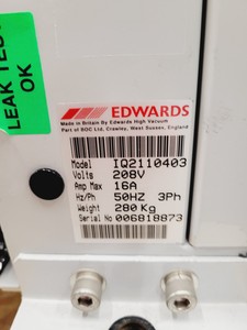 Thumbnail image of Edwards Model iQDP80 Dry Vacuum Pump Lab