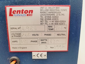 Thumbnail image of Lenton Furnaces 1200˚C Tube Furnace Lab