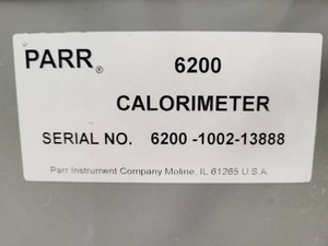 Thumbnail image of Parr 6200 Oxygen Bomb Calorimeter w/ Parts & Accessories Lab