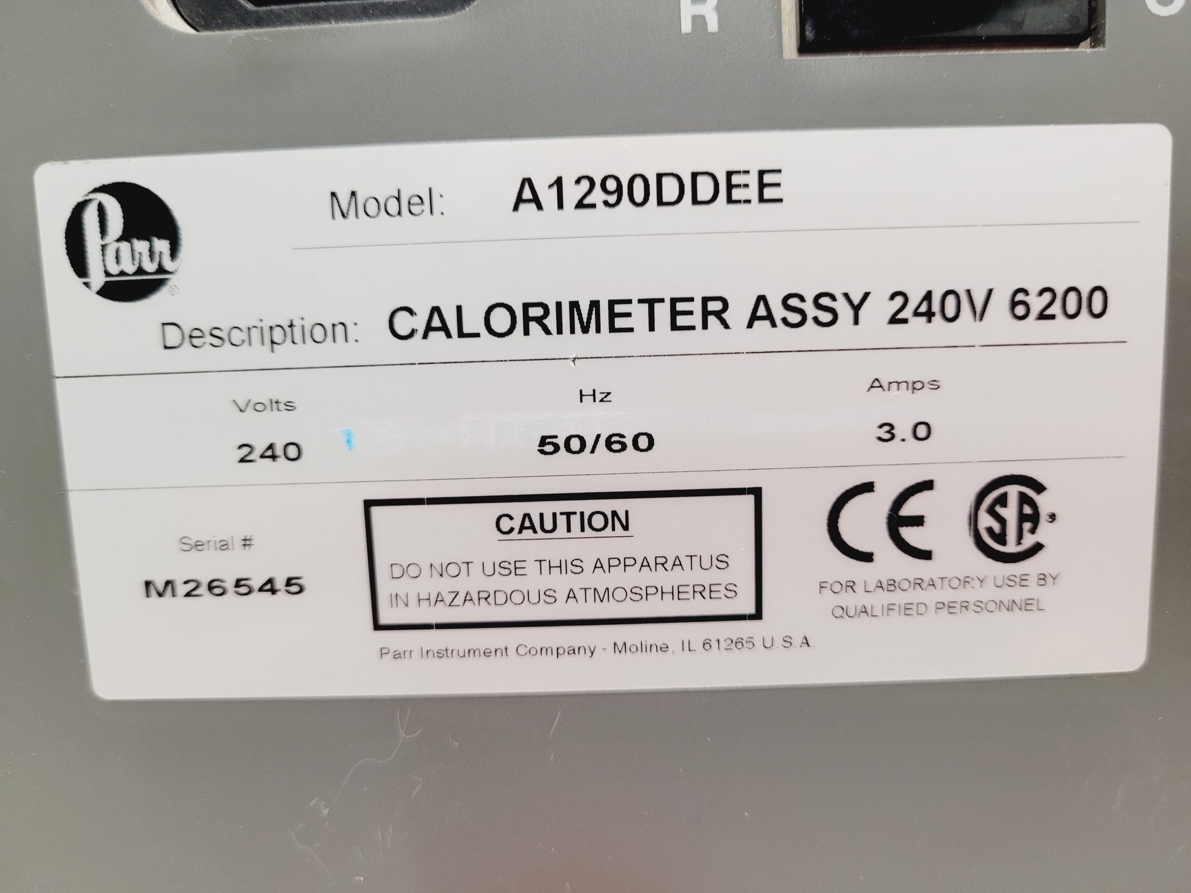 Image of Parr 6200 Oxygen Bomb Calorimeter w/ Parts & Accessories Lab