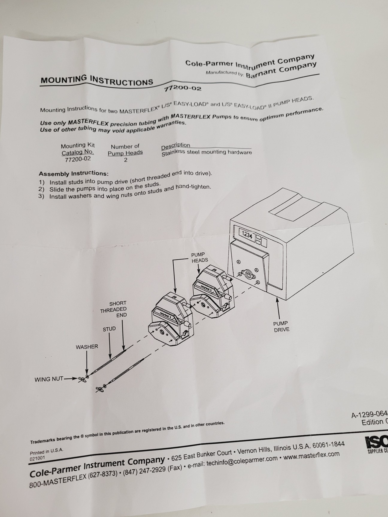 Image of Cole Parmer Masterflex Console Drive Twin Head Model 7520-67 Lab