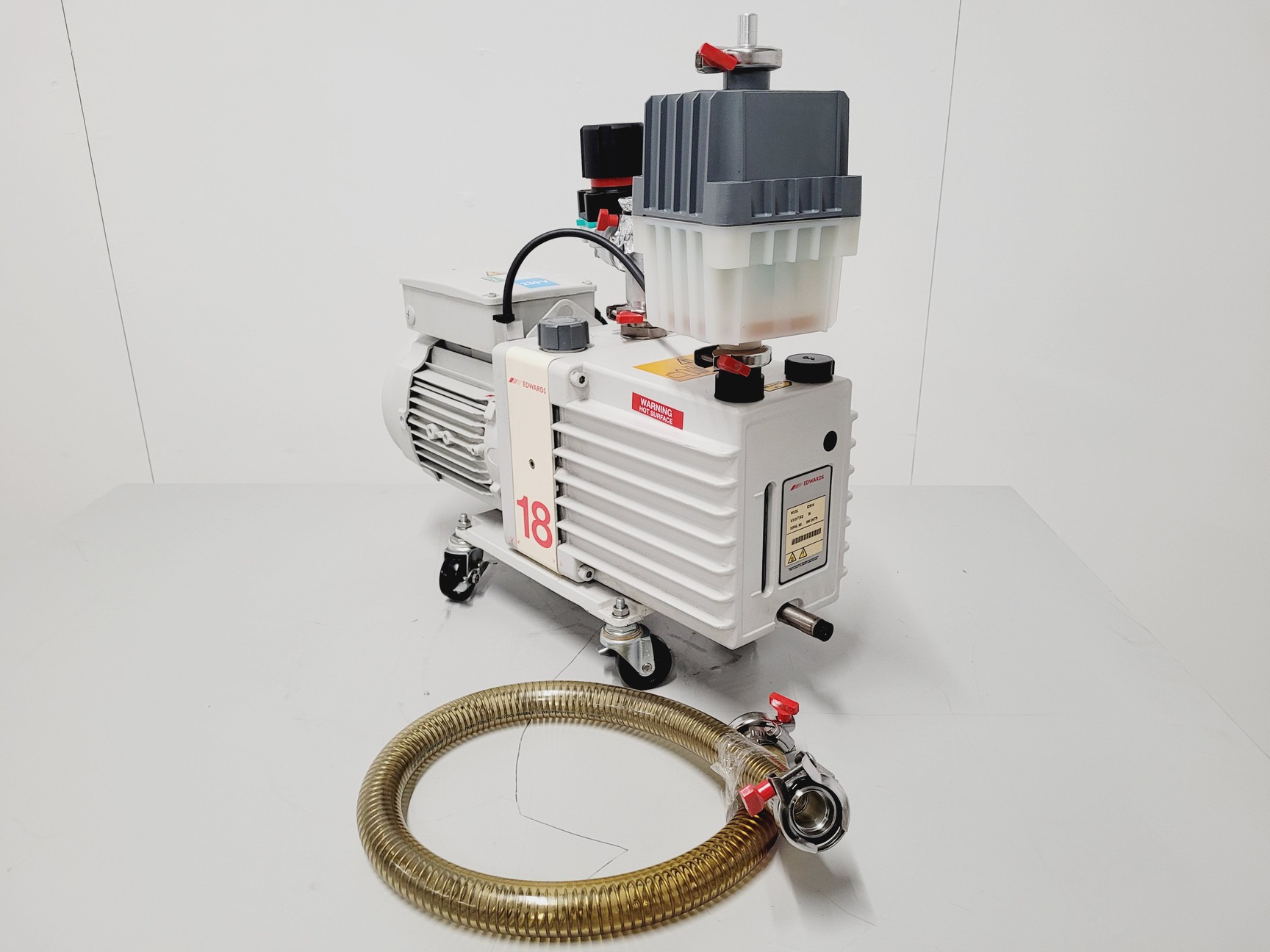 Image of Edwards 18 Vacuum Pump Model E2M18 With Oil Mist Filter and Speedivalve