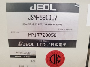Thumbnail image of JEOL JSM-5910LV SEM Scanning Electron Microscope Lab Spares/repairs
