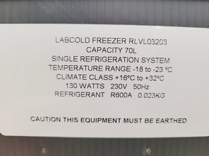 Thumbnail image of Labcold RLVL03203 70 Litre Basic Laboratory Freezer Lab