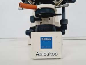 Thumbnail image of Zeiss Axioskop FS Fluorescence Microscope w/ 5 x Objectives Achropl, Epiplan Lab