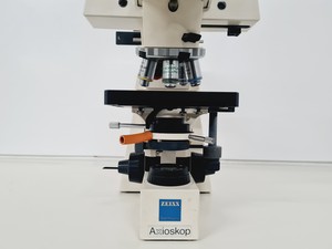 Thumbnail image of Zeiss Axioskop FS Fluorescence Microscope w/ 5 x Objectives Achropl, Epiplan Lab