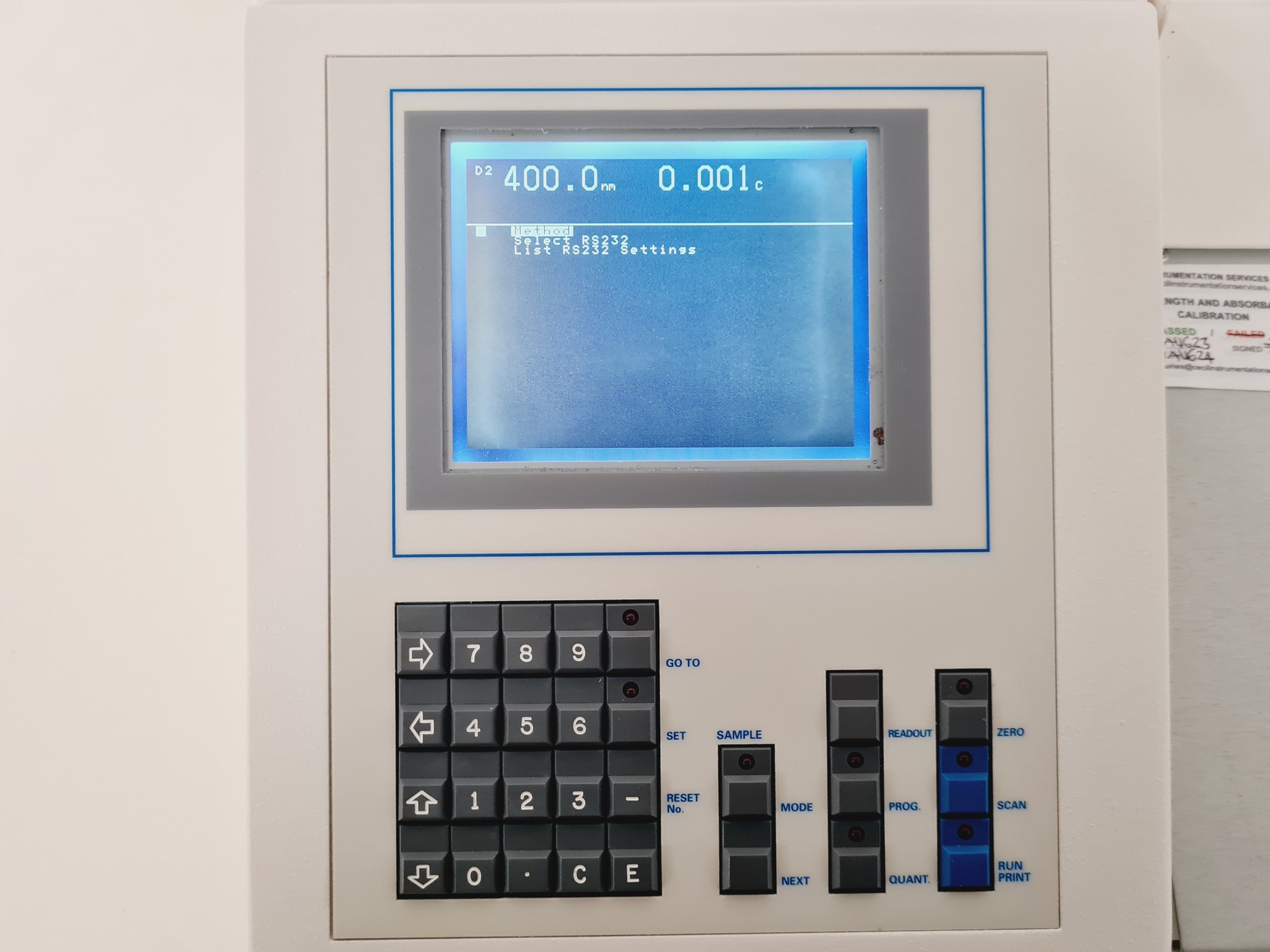 Image of Cecil CE 3041 3000 Series UV/VIS Spectrophotometer Lab