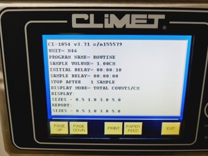 Thumbnail image of Climet CI-1054 100 LPM Particle Counter Lab