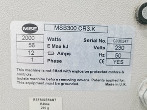 Thumbnail image of MSE Falcon 6/300 Refrigerated Centrifuge Lab