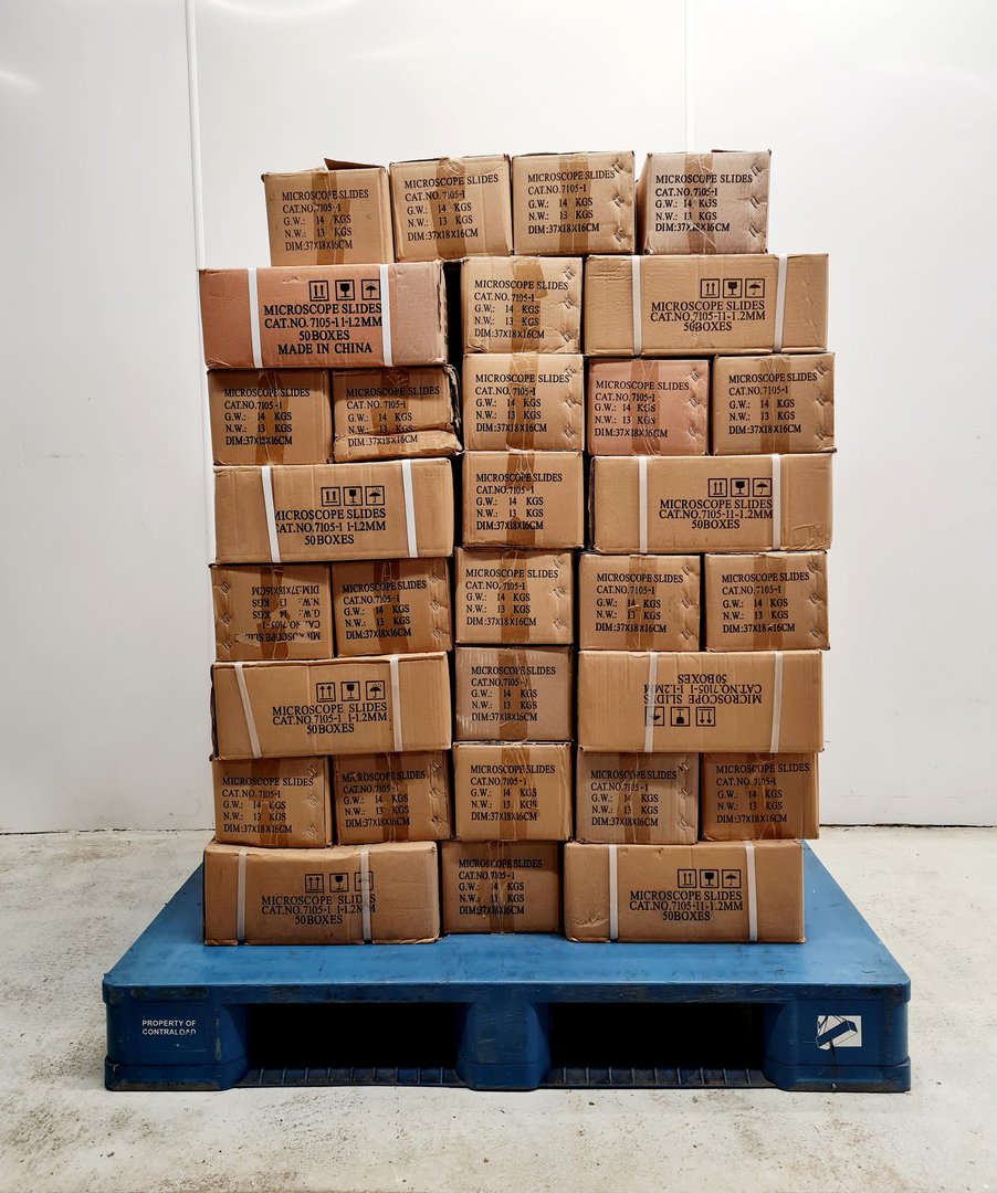 Image of Job Lot of 78 Boxes Microscope Slides (CAT No. 7105-1) Lab