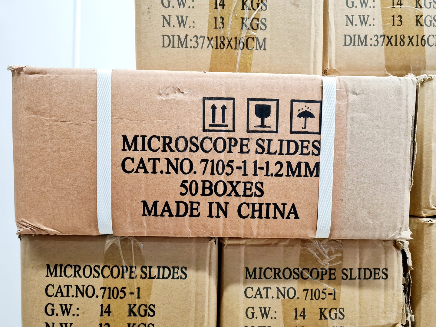 Image of Job Lot of 78 Boxes Microscope Slides (CAT No. 7105-1) Lab