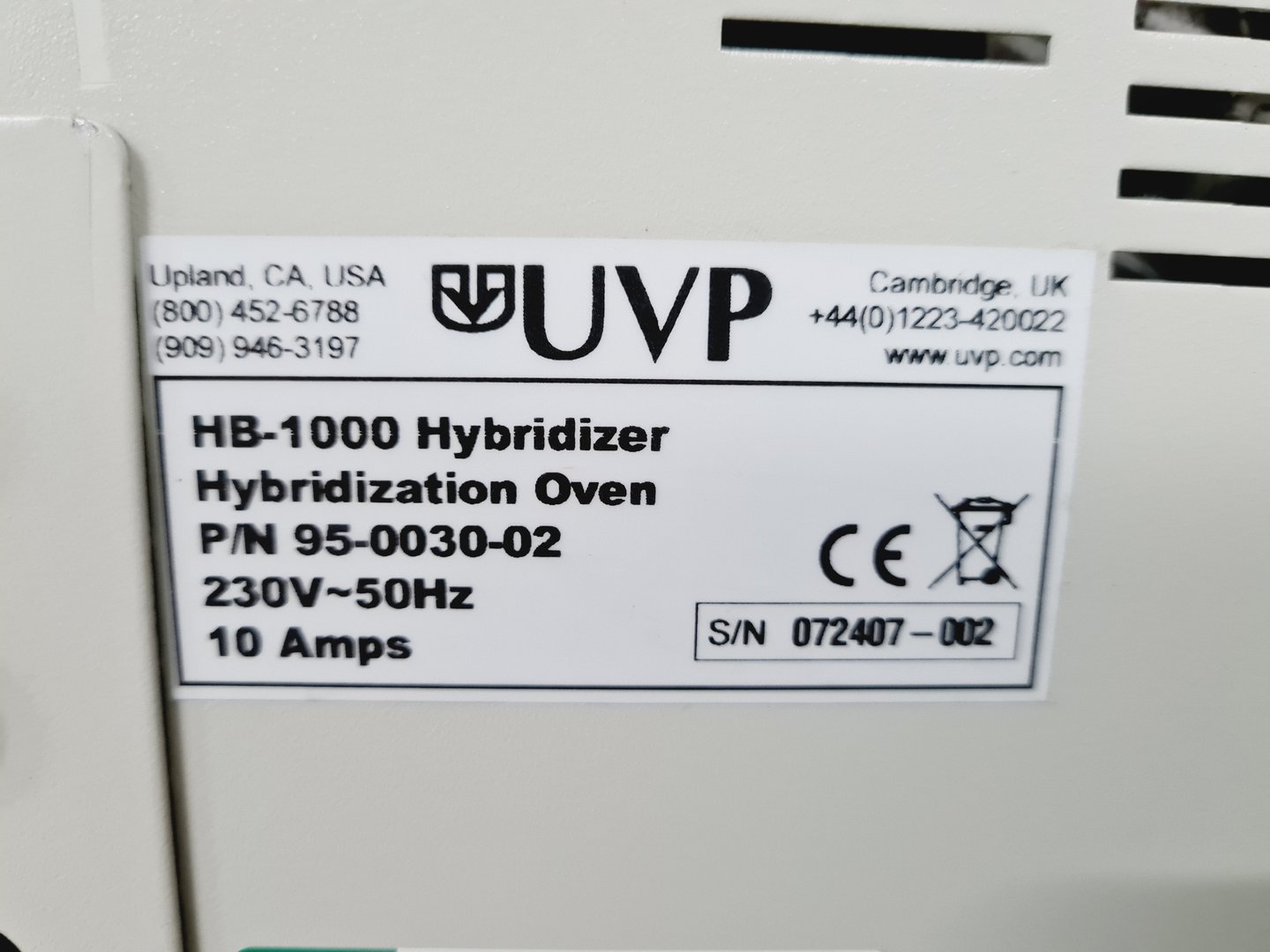 Image of UVP Lab Products HB-1000 Hybridizer Hybridization Oven Lab