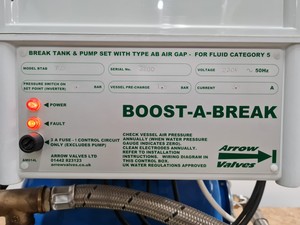 Thumbnail image of Boost-A- Break Break Tank & Pump Set with Type AB Air Gap BTAB 700 Spares/Repair