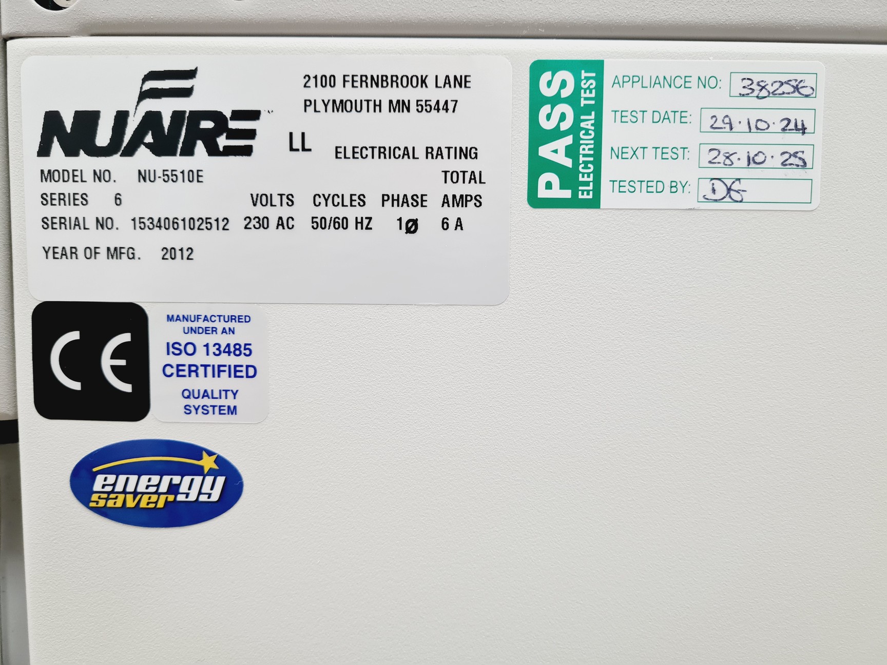 Image of Nuaire Model: NU-5510E Co2 Incubator Lab