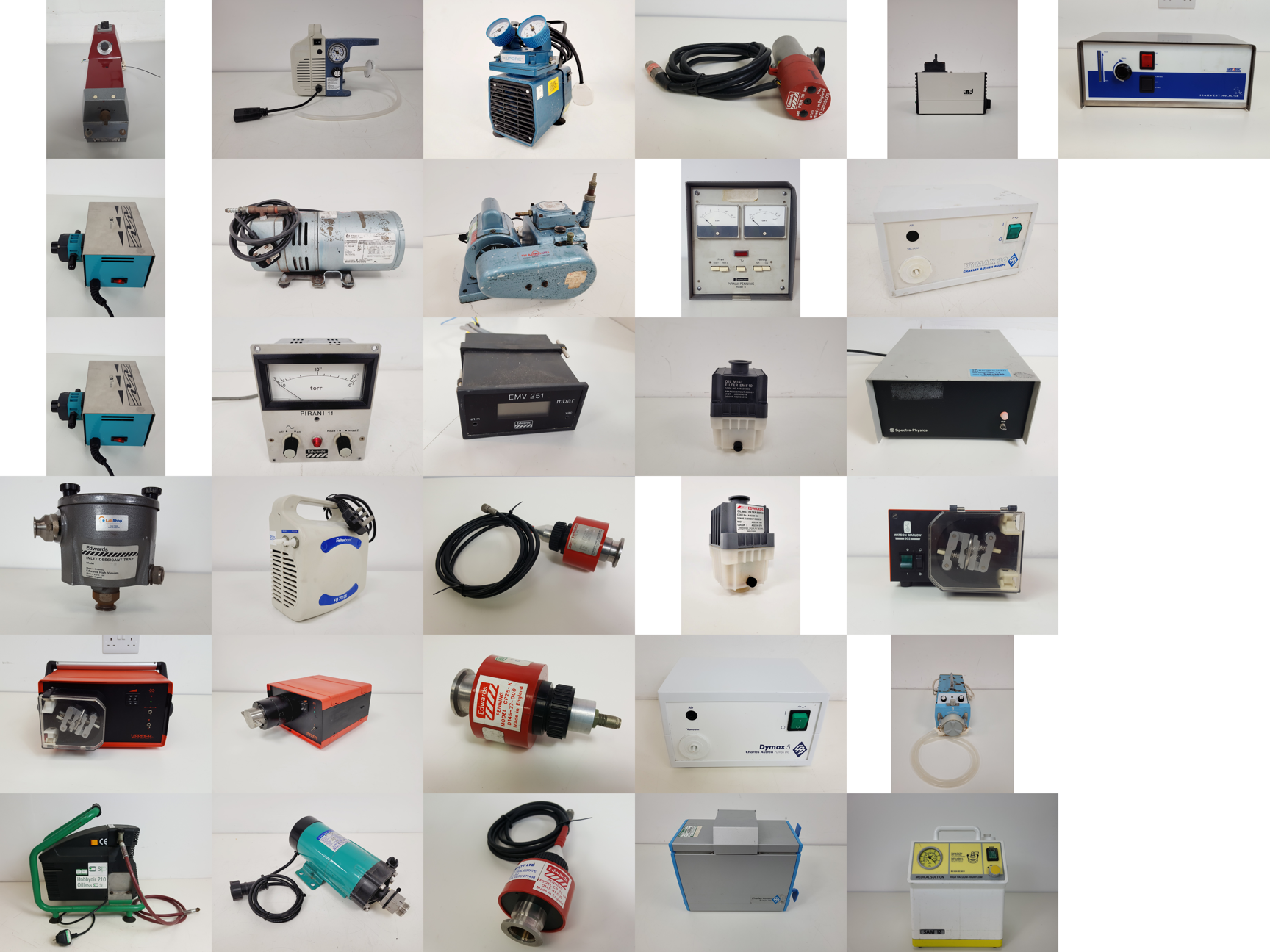 Image of Lot of Laboratory Vacuum Pumps, Accessories & Gauges - Diaphragm Peristaltic Lab