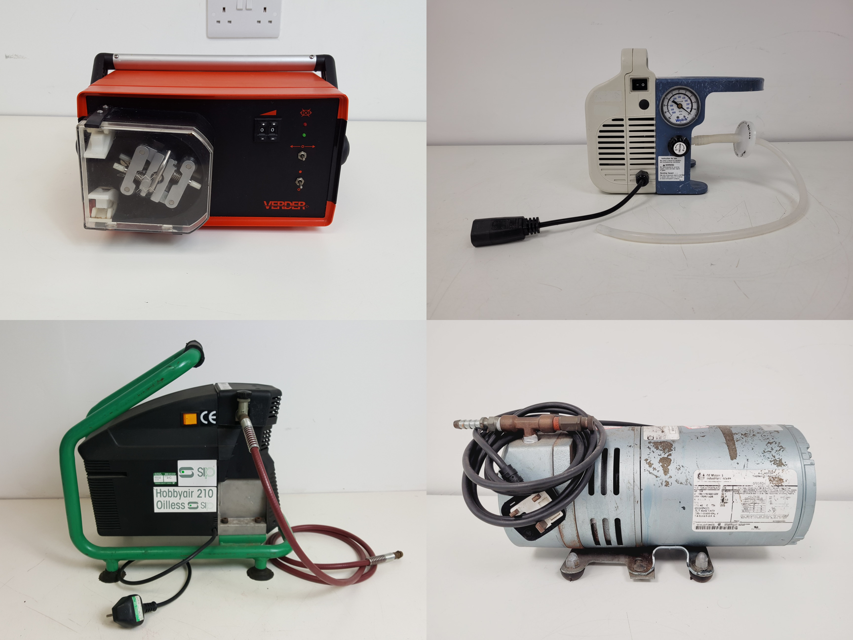 Image of Lot of Laboratory Vacuum Pumps, Accessories & Gauges - Diaphragm Peristaltic Lab