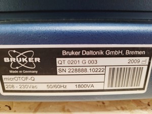 Thumbnail image of Bruker MicrOTOF-Q ll Mass Spectrometer Model QT 0201 G 003 Spares Repairs Lab